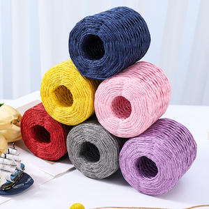 2 Strand Eco-friendly Raffia Papel Corda 2mm 100g 100% Poliéster Tingido Padrão Manual Fio Corda - Product Image 2