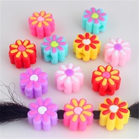 Accessoires pour dreadlocks, coiffures, tresses perlées pour filles, perles en silicone souples colorées en forme de pétale à grands trous, composants de bijoux DIY en vrac