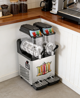 Machine à slush et à glace portable de qualité commerciale à deux réservoirs en acier inoxydable 12L X2