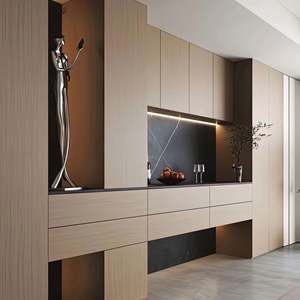 Meuble de présentation en bois massif sur mesure de luxe, hôtel, buffet élégant, meuble de salle à manger, salon, style fermier - Product Image 1