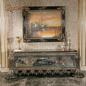 Juego de Comedor <span class=keywords><strong>Barroco</strong></span> Europeo Clásico, Lujoso Juego de Comedor Tallado a Mano y <span class=keywords><strong>Dorado</strong></span>, Muebles Turcos de Alta Gama para Decoración de Villas - Product Image 5