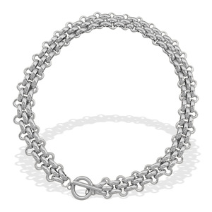 Chunky Chain Necklace <b>Set</b> Zinc Alloy Gold Silver Plated Unisex <b>Bracelet</b> With Clasp Design - Product Image 5