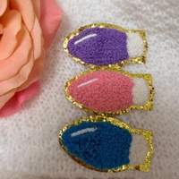 Patchs brodés en chenille doux et colorés, non-décolorants, avec bords dorés, pour sacs DIY Pettichat