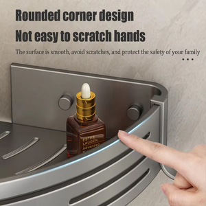 Storage Rack Dooso Factory Wholesale Aluminium Alloy Shower Caddy Wall Mounted <strong>Grey</strong> <strong>Corner</strong> Bathroom <strong>Shelves</strong> for Bathroom - Product Image 2