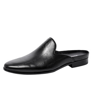 Sandalias de cuero genuino para hombre, elegantes, sin cordones, suaves y cómodas, chanclas de cuero genuino para hombre, zapatos casuales - Product Image 5