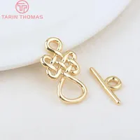 Bracelet en laiton couleur or 24 carats de haute qualité, avec fermoirs à bascule chinois et fermoirs de connexion, accessoires pour la fabrication DIY, vente en gros