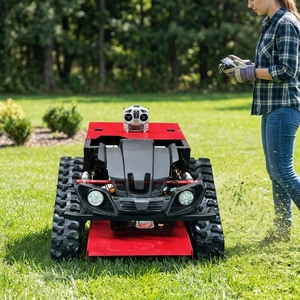 <b>Remote</b> Control Tracked Lawn <b>Mower</b>, Rotary Blade DIY Grade High Passability Grass Cutter for Slope & Uneven Terrain - Product Image 4