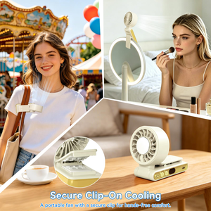 Handheld Fan High-Speed Brushless Mini Fan Hand <b>Desk</b> Neck Rechargeable Fan - Product Image 4