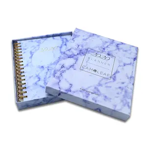 Fornecedor do escritório personalizado impressão 2023 diário planejador notebook, a4 a5 a6 a7 espiral notebook com caixa conjunto