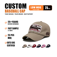 Gorra de Béisbol Unisex Casual, Vintage, de Algodón Lavado, con Borde Deshilachado, Parche Bordado con Logotipo, Visera Curva y Ajustable