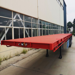 Semi-<span class=keywords><strong>remorque</strong></span> plate durable à vendre directement d'usine avec poutre renforcée et plateforme antidérapante pour la livraison <span class=keywords><strong>de</strong></span> fret logistique - Product Image 1