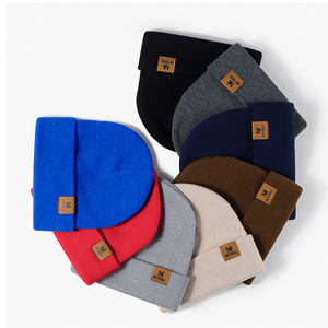 Mũ len acrylic đan thủ công, thời trang đường phố, nhãn dệt riêng hoặc logo miếng da, mũ beanie bán buôn, mũ mùa đông thời trang - Product Image 1