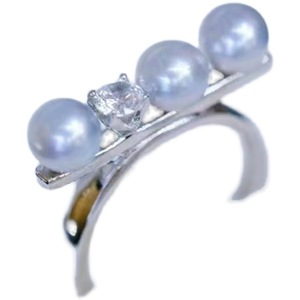 Support de bague en argent S925, accessoires de perles DIY, édition mode, bague avec perles de 5-6 mm, bijoux en argent 10077 - Product Image 5