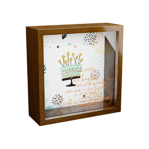 6*6*2 Inch Wooden <strong>Shadow</strong> <strong>Box</strong> with Glass Front - Product Image 1