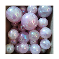 Natural Pink Quartz Crystal Ball, Angel Aura