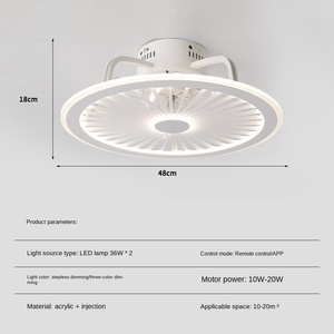แอป WiFi อัจฉริยะและรีโมทคอนโทรลไฟ LED พัดลมติดเพดานสำหรับห้องนอนโรงแรมห้องนั่งเล่นห้องเด็กคลับบาร์ - Product Image 6