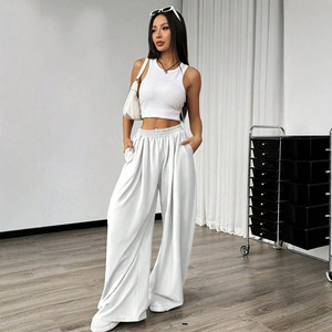 Pantalon décontracté ample à jambes larges et longueur au sol, style INS européen et américain, pour femme, automne-hiver - Product Image 3