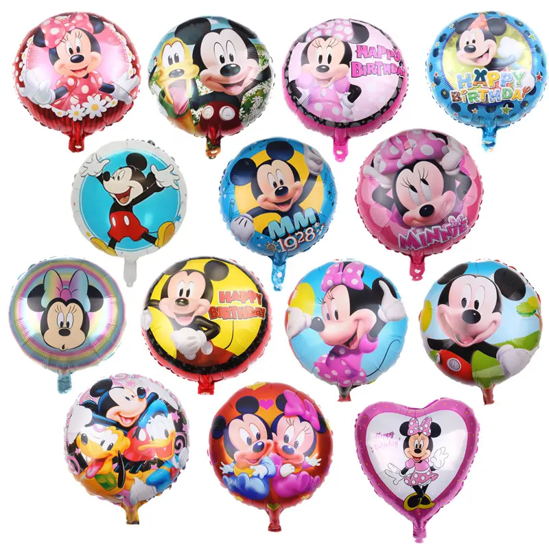 Inflatable Cartoon Character Mickey Minnie Mouse Print Kids Birthday Party Balloons Baby Shower Decoration Foil Balloon