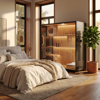 Dongma Glass Villa pour chat respirante, de luxe, pour usage domestique, avec cage, meuble panoramique d'intérieur, nid et structure d'escalade intégrée