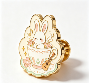 Soft Enamel Rabbit Lapel <b>Pin</b> Rose Gold Edge Zinc Alloy Animal <b>Badge</b> Custom Shape Souvenir Gift - Product Image 4
