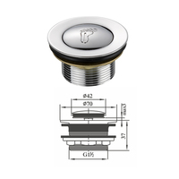 Joyhoo-Tapón emergente para desagüe de bañera, desbordamiento exclusivo G 1 1/2, cromado, de aleación de Zinc