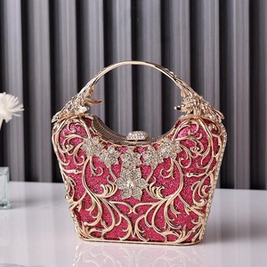 Exquisito Bolso de Mano Tipo <span class=keywords><strong>Clutch</strong></span> con Cristales y Pedrería para Mujer, Bolso de <span class=keywords><strong>Fiesta</strong></span>, Bolso de Noche para Boda - Product Image 4