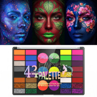 Palette de peinture gouache LEQU 44 couleurs pour le corps, ensemble de pigments aquarelles pour Halloween, Noël, théâtre et vente de rue