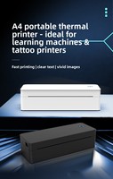 NORGEE Printer Tato Portabel Nirkabel A4 Mini Saku 2-in-1 Baterai 2600mAh Pencetakan Termal / Pengisian Daya USB Type-C
