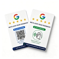 Carte de revue Google NFC avec puce NFC préprogrammée, PVC CR80, étanche, code QR et retour numérique pour les clients professionnels