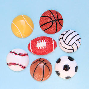 Pelota deportiva de resina grande, parche de fondo plano, accesorios de fútbol y baloncesto, joyería creativa DIY, pendientes de tuerca, paquete ECPERT - Product Image 3