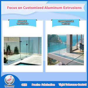 Profil de garde-corps en aluminium, base en U, panneaux de clôture en verre trempé, garde-corps en verre sans cadre, garde-corps en aluminium pour verre - Product Image 3