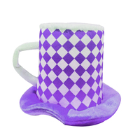Chapeau de fête bavarois amusant Dairui Oktoberfest avec poignée en forme de chopes de bière, bleu et blanc à carreaux, en mousse pelucheuse polyester/coton, unisexe adulte