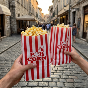 Sacs d'emballage personnalisés pour la restauration rapide à emporter avec logo, vente en gros, sacs en papier pour popcorn pour fêtes et événements - Product Image 2