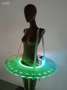 Falda <span class=keywords><strong>de</strong></span> Servicio <span class=keywords><strong>de</strong></span> Doble Capa con Luces LED |   Disfraz con Bandeja para Bebidas, para Actuaciones en Discotecas y Fiestas - Product Image 4