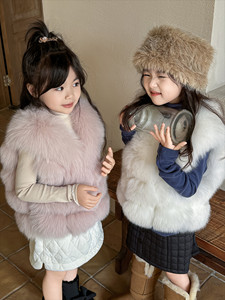 Gilet in Vera <span class=keywords><strong>Pelliccia</strong></span> di Volpe per Bambine, Lussuoso Gilet Corto Invernale in <span class=keywords><strong>Pelliccia</strong></span> Naturale, Prezzo di Fabbrica - Product Image 3