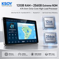 Radio Mobil Android Universal KSOY-12 Layar Sentuh QLED Wireless Carplay GPS Head Unit 12+256G Kamera 360 Optik Koaksial FM AM