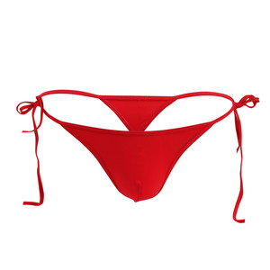 Nuovo Slip <span class=keywords><strong>Uomo</strong></span> Sexy in Seta Ghiaccio Elasticizzata, Perizoma a Vita Bassa Senza Cuciture Traspirante con Design Allacciato - Product Image 2