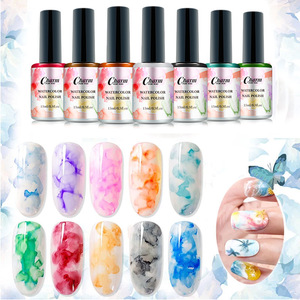 ยาทาเล็บเจลยูวีแบบญี่ปุ่น 12 สี ไล่เฉดสีแบบสีน้ำ ลายหินอ่อน ลายหมึกเหลว ลายควัน ใช้กับหลอดไฟ LED ขนาด 15 มล. - Product Image 5