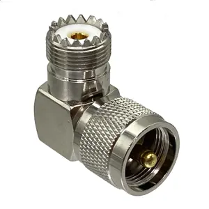 Rechtwinklig 90 Grad Ein PC PL259 <span class=keywords><strong>PL</strong></span>-259 Stecker Stecker an UHF-Buchse SO-239 SO239 Klinkenadapter-Anschluss HF-Koaxial draht klemme - Product Image 3
