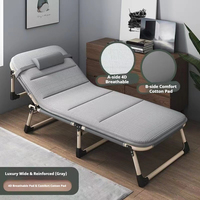 Lit pliant portable pour adultes, lit de sieste de bureau, chaise longue réglable, lit pliant en métal