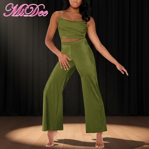 Costume de danse lyrique MiDee pour femmes adultes, élégant haut de camisole plissé, pantalon large fluide, costume de scène - Product Image 1