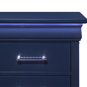 Charleston <b>Blue</b> Nightstand With Led Lighting 2 Drawer Storage <b>Bedside</b> <b>Table</b> - Product Image 4
