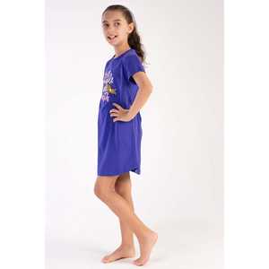 Túnica ovalada de manga corta para mujer, ropa de dormir con cuello para niñas (11-12/15-16) - Product Image 2