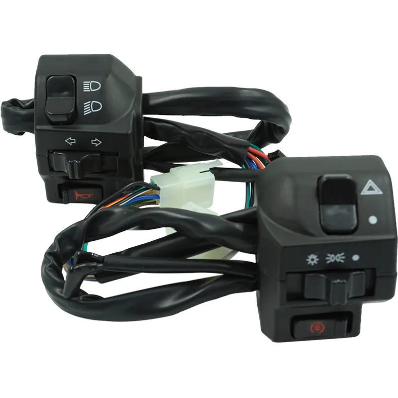 Black 7/8" 22mm Motorcycle Handle Bar Switches Horn Turn Signal Headlight Fog Light Electric Start Handlebar Controller Switch