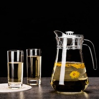 OEM 1.3 Pologne Pérou Vente chaude Pichet en verre écologique avec poignée Grand pichet transparent frais