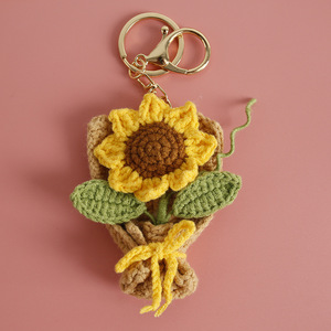 New Crochet Flowers Bouquet Pendant Sunflower Mini Bouquet Keychain Knitting Flowers <b>for</b> <b>Key</b> <b>Ring</b> Bagpack Decor Keychain <b>Women</b> - Product Image 6