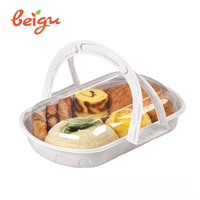 Boîte à pique-nique rectangulaire portable et écologique en PET, ensemble de thé de l'après-midi, dessert, gâteau, pain, repas de camping, recyclable/jetable