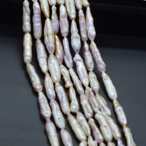 Perlas Sueltas de Agua Dulce Xulin al por Mayor, 8x26mm, Alto Brillo, Biwa Stick, Colores Blanco y Rosa Lavanda, de Dos Caras, para Diseño de Joyería - Product Image 2