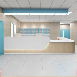 Tùy chỉnh cong Baking sơn Bệnh viện Y Tá trạm thuốc phía trước bàn tiếp tân cửa hàng truy cập - Product Image 1