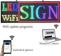 Pantalla LED WiFi + USB P10 Señal de color RGB Tablero de mensajes LED para interiores y exteriores Publicidad LED Señal de desplazamiento programable